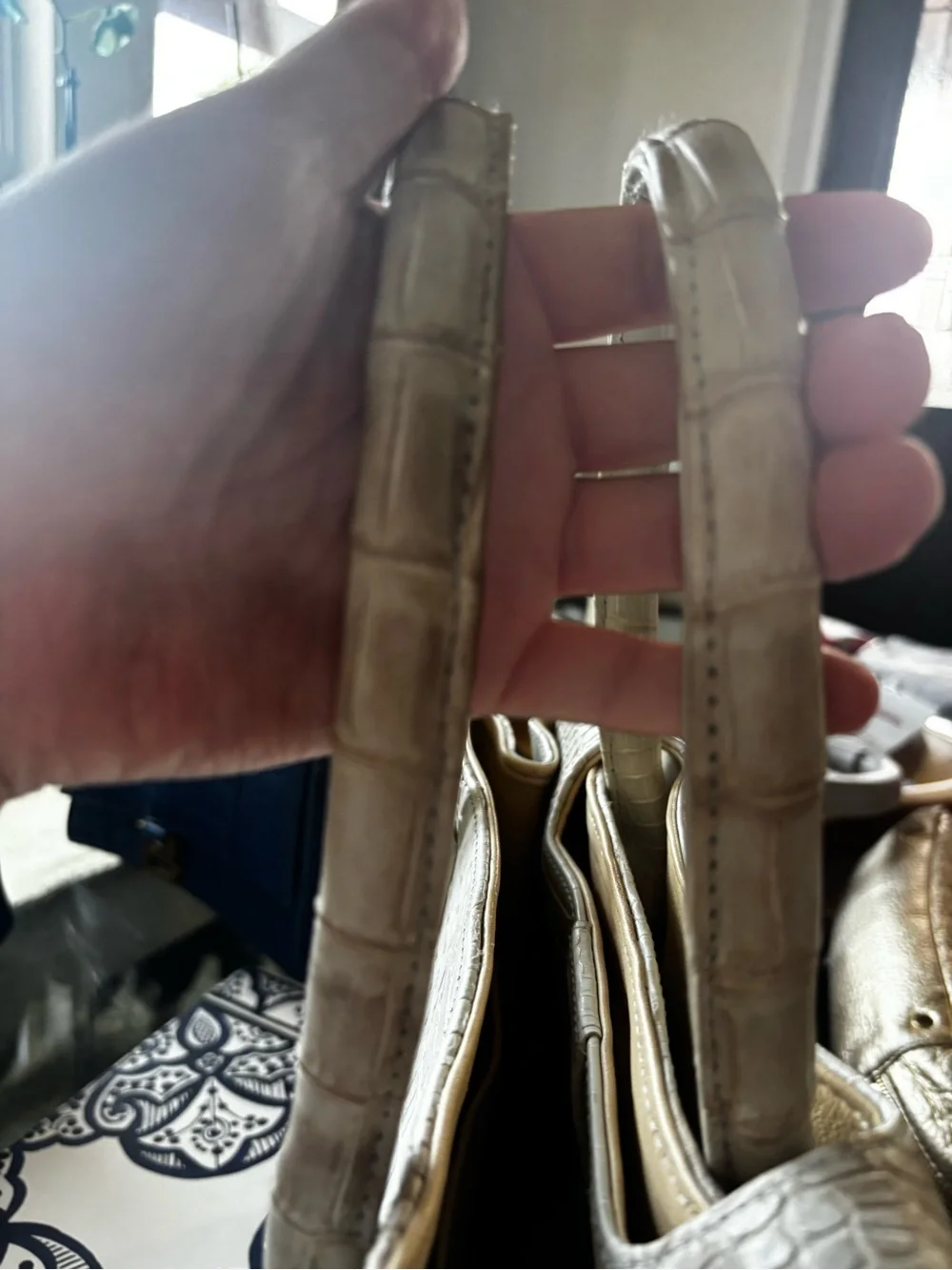 Genuine Himalayan crocodile handbag
